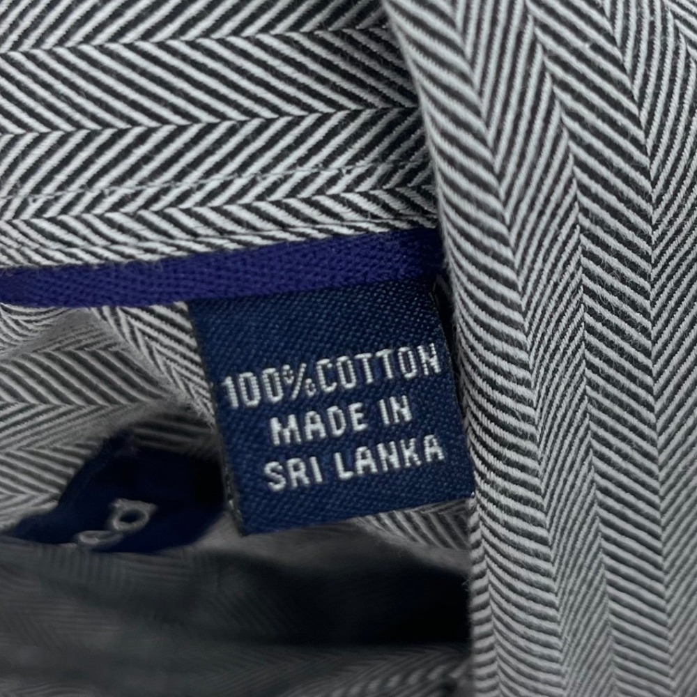 Austin Reed Button Down Shirt Medium Gray‎ Herringbone 80s 2-Ply Bespoke Fit - Picture 8 of 12